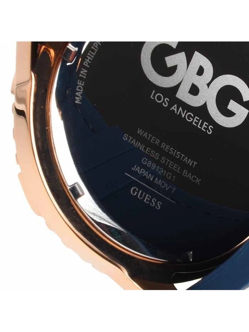 GBG Guess Explorer G89121G1 Blue Rose Gold Men’s Watch Needs Battery - Picture 6 of 6